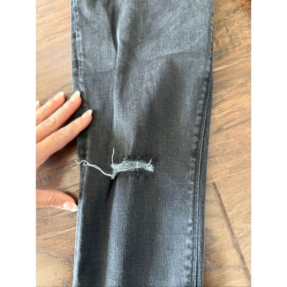 SPANX Black Gray Distressed Pull on Skinny Jean Leggings Medium - Picture 6 of 8